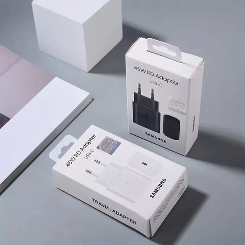 45W USB‑C Power Adapter for Samsung – PD Fast Charging | White