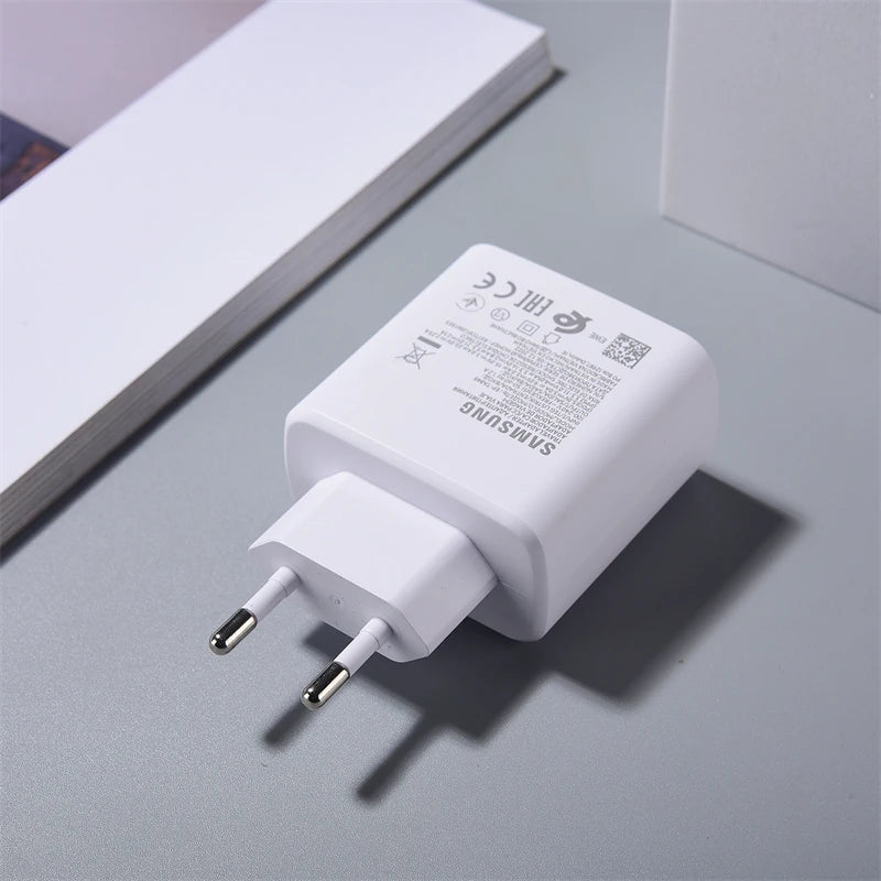 45W USB‑C Power Adapter for Samsung – PD Fast Charging | White